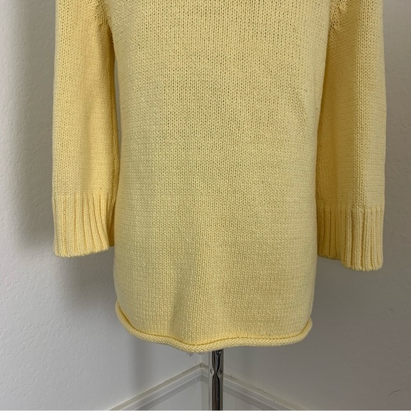 White + Warren Pullover V Neck Sweater Womens S Yellow Cotton Blend Lagenlook - Picture 16 of 16